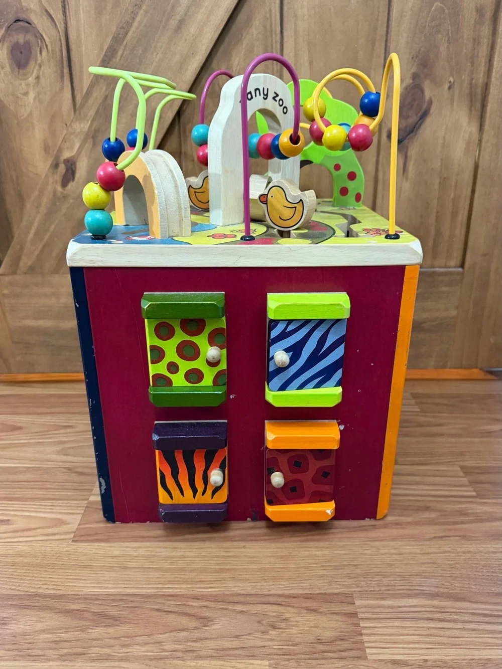 Zany Zoo Animal Activity Cube with Bead Maze Alphabet Blocks & Animals